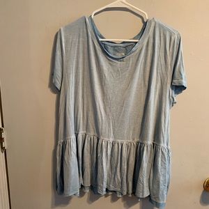 Light blue peplum/baby doll top